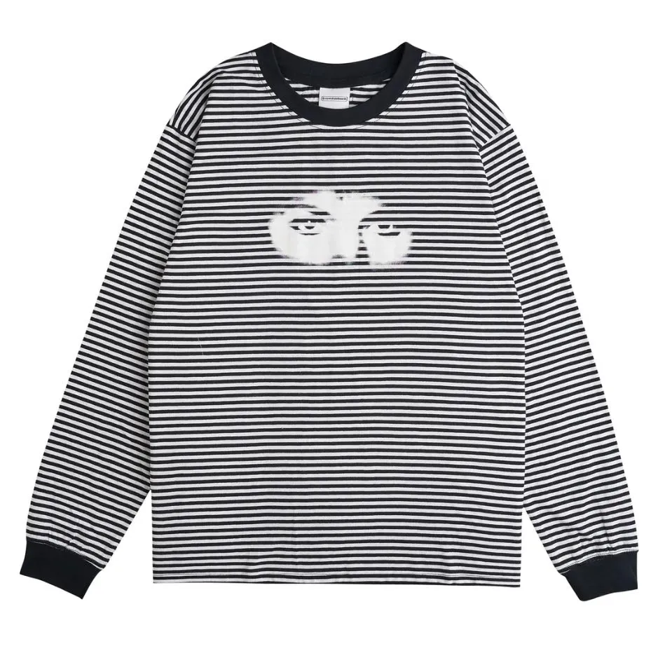 EYEZ LS T-Shirt black & white striped