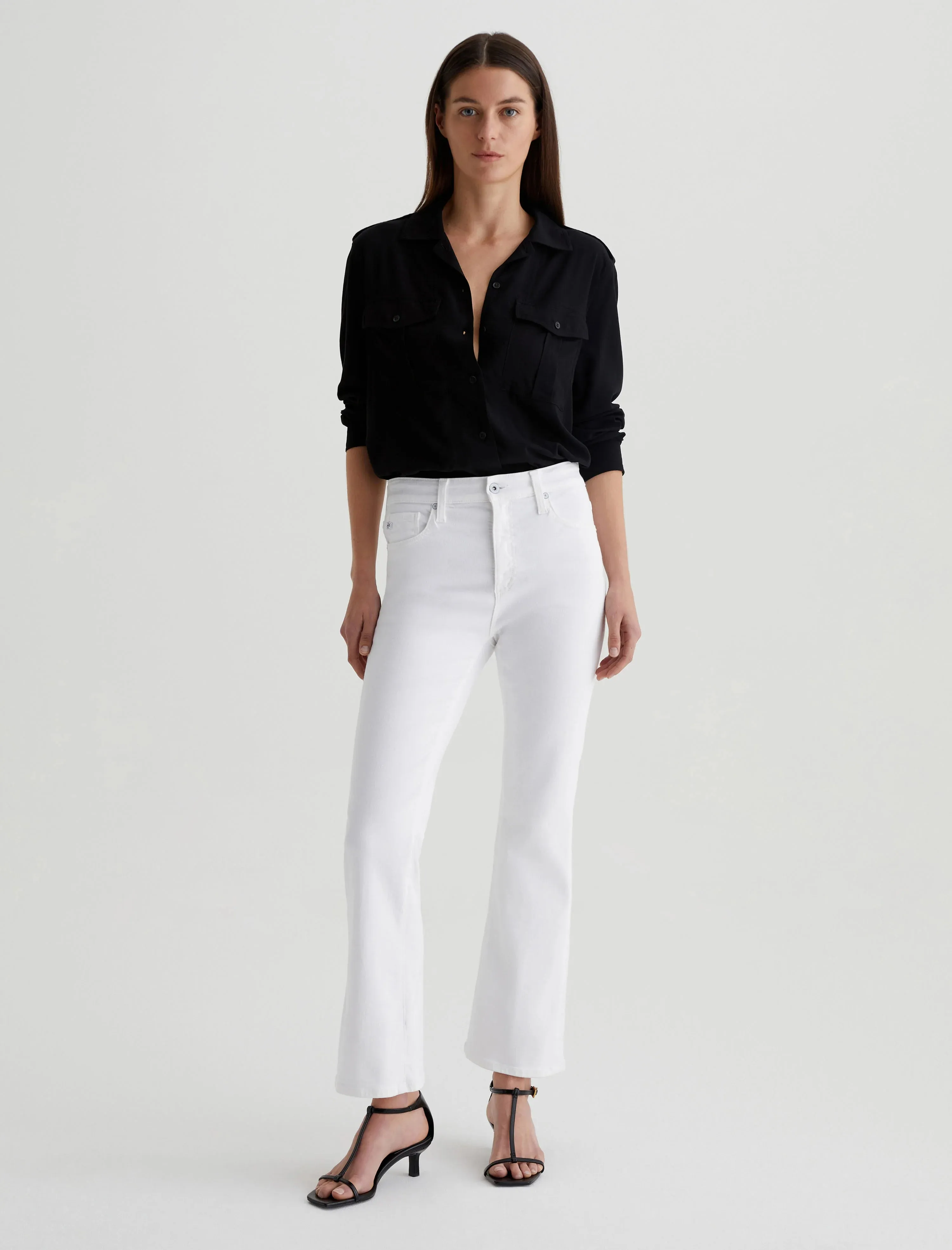 Farrah Boot Crop White Jean