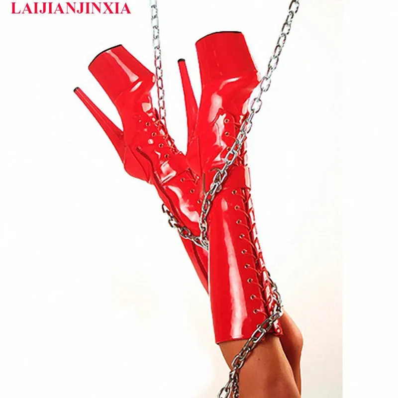 Fashion Big Size 8 Inch High Heel Boots Thin Heels Platform 20Cm Thigh High Boots