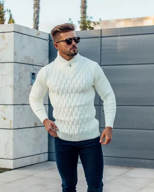 Father Sons Chunky Cable Knit Cream Jumper - FSJ001