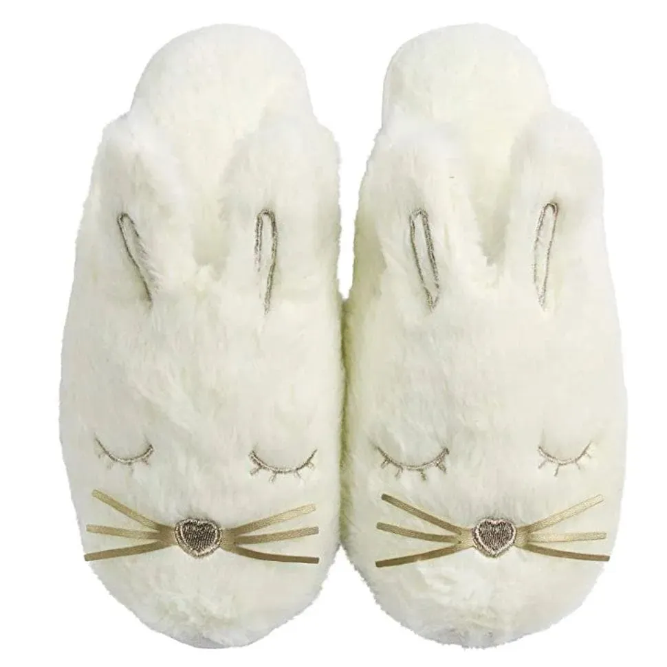 Faux Fur Bunny Memory Foam House Slippers