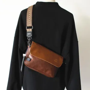 Faux Leather Crossbody Flap Bag
