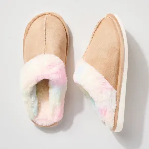 Faux Suede Slippers with Soft Lining