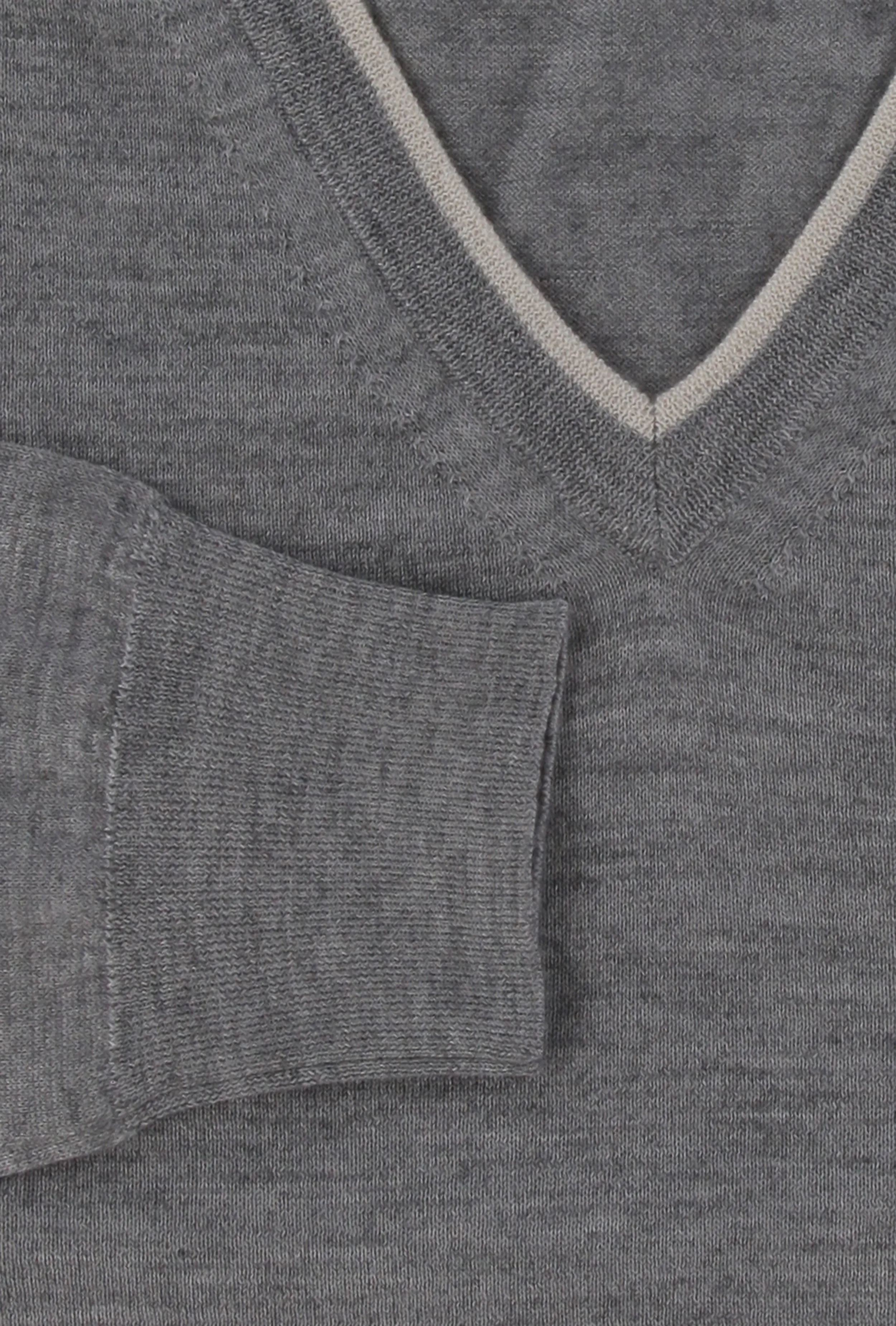 Fedeli Gray V-Neck Sweater