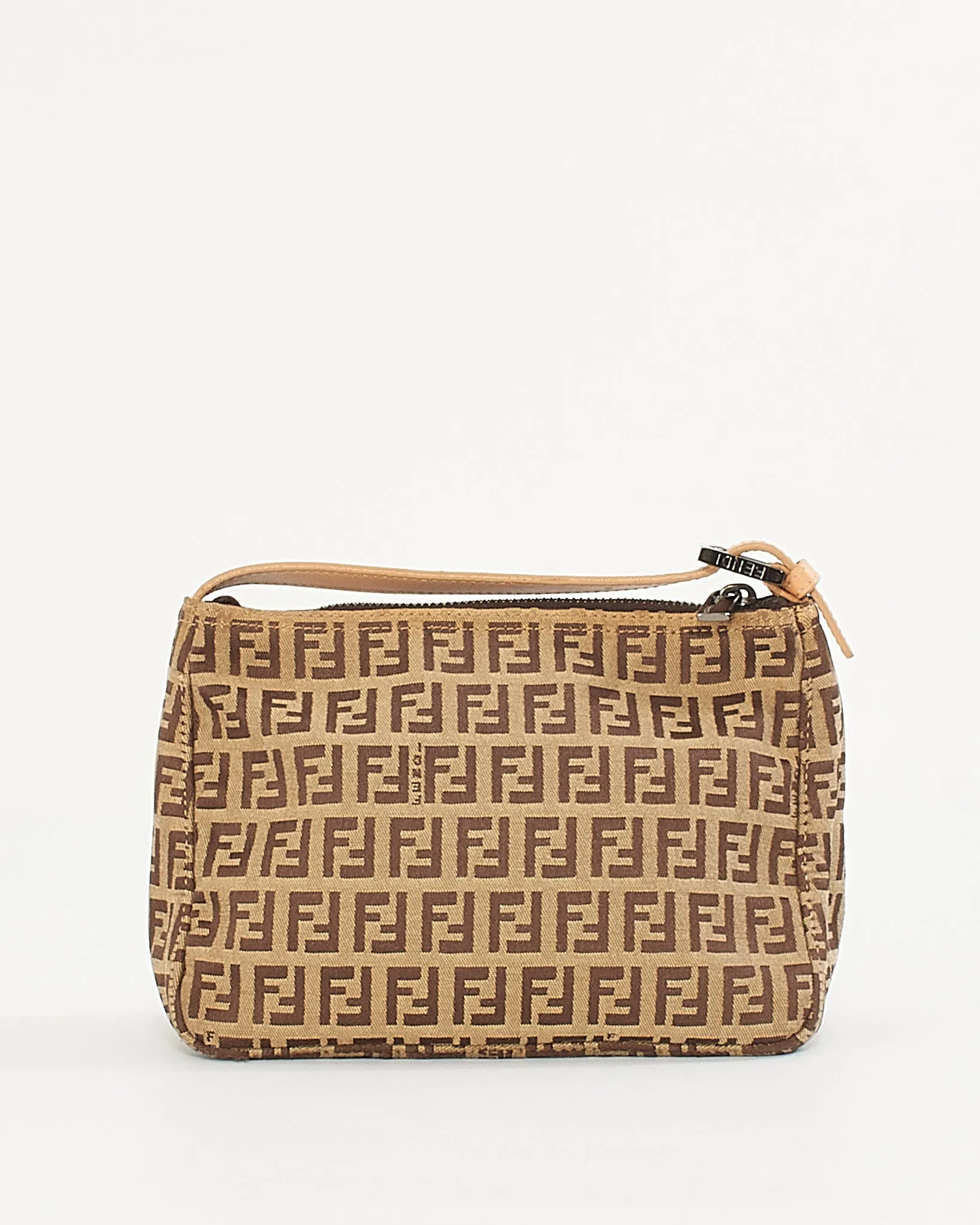 Fendi Brown/Beige Zucchino Canvas Mini Pouch Bag