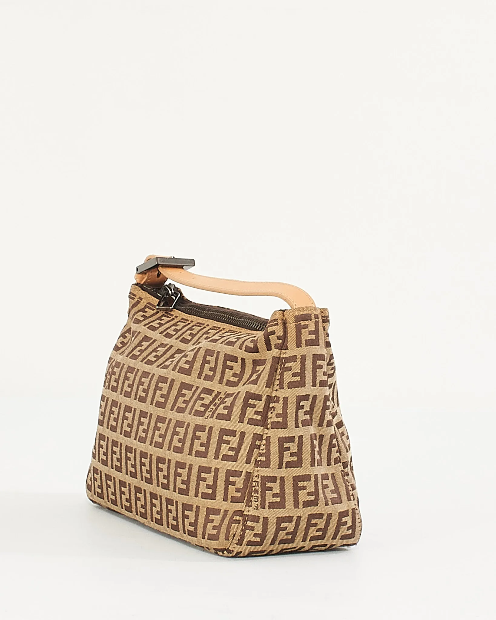 Fendi Brown/Beige Zucchino Canvas Mini Pouch Bag