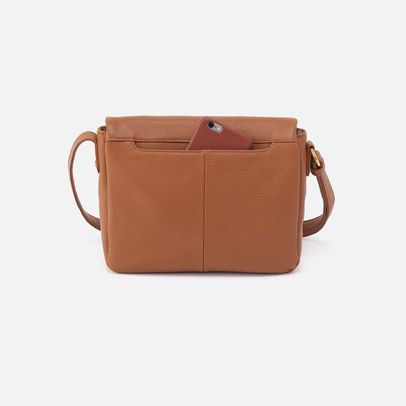 Fern Messenger Crossbody In Pebbled Leather - Warm Honey