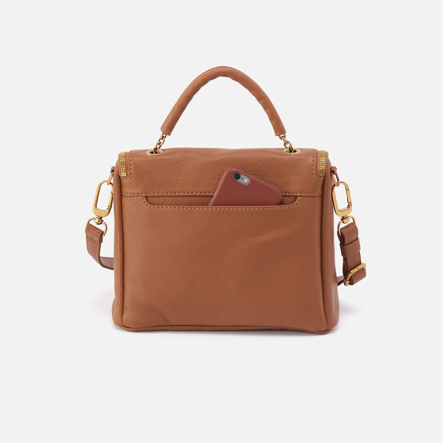 Fern Top Handle Satchel In Pebbled Leather - Warm Honey