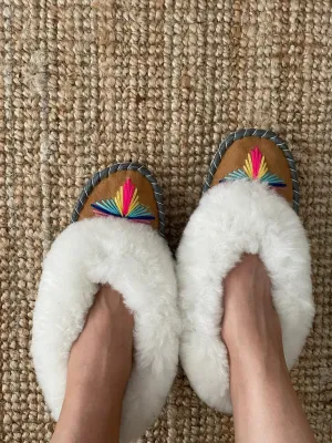 Fireworks Sheepskin Slippers