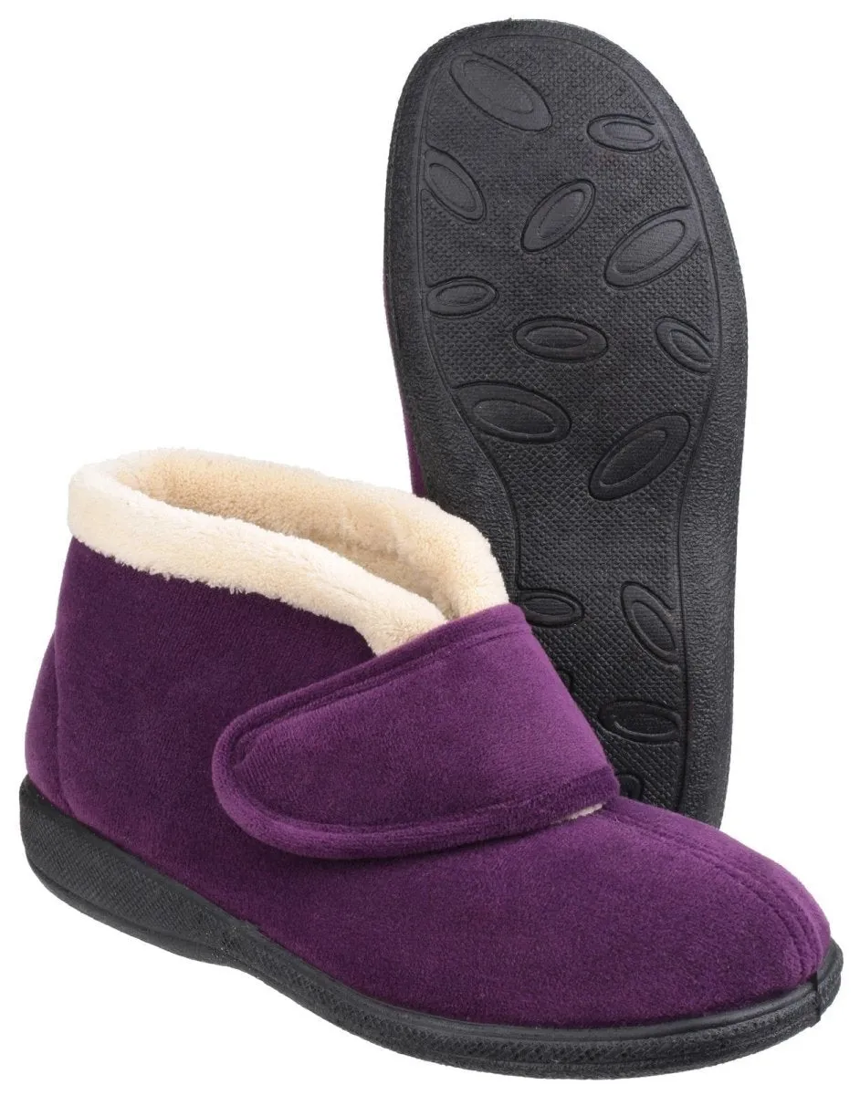 Fleet & Foster Levitt Touch Fastening Ladies Bootie Slippers