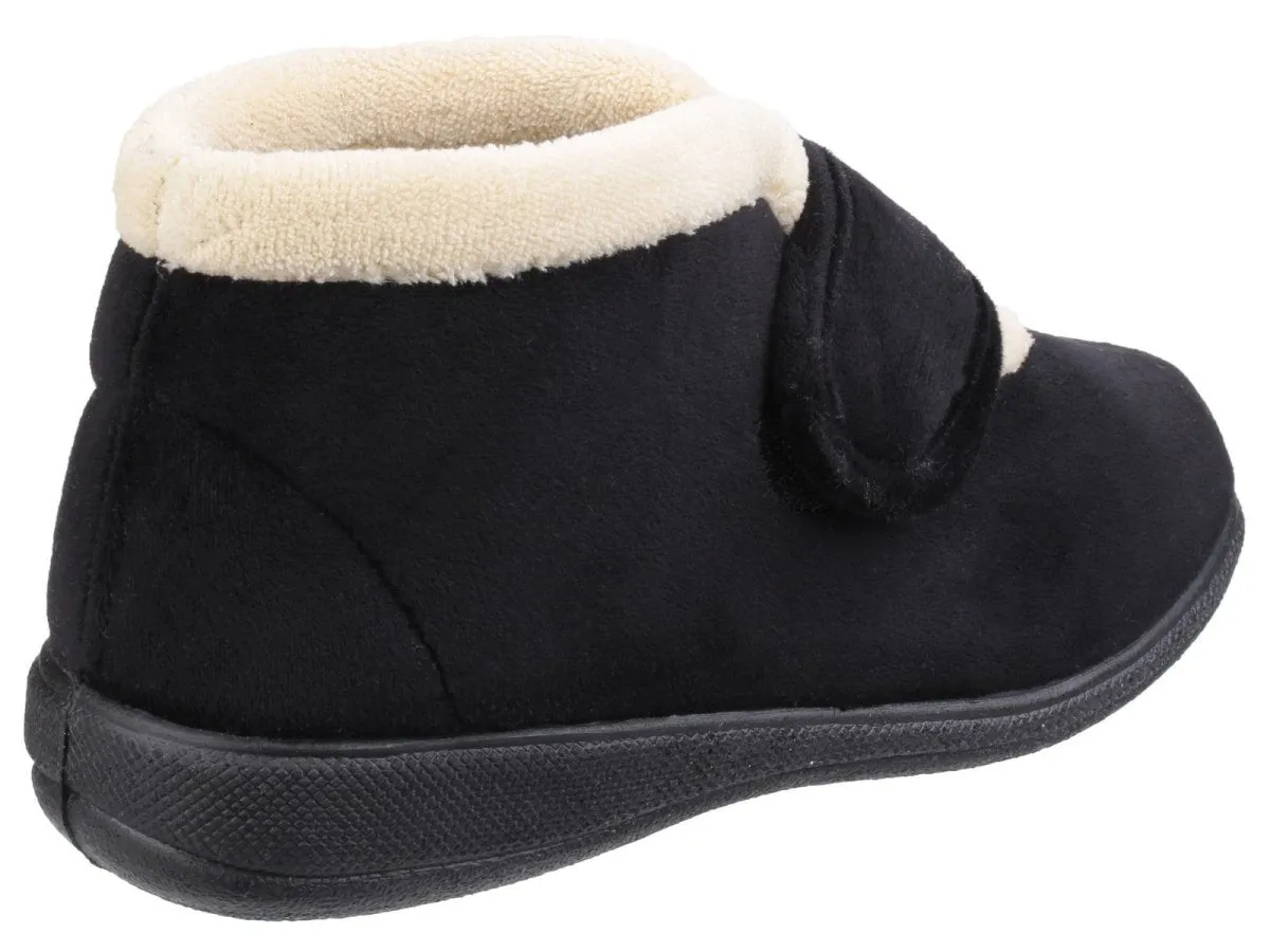 Fleet & Foster Levitt Touch Fastening Ladies Bootie Slippers