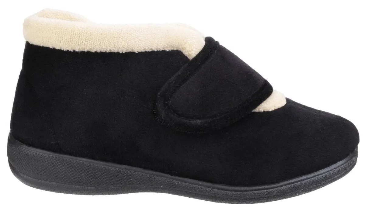 Fleet & Foster Levitt Touch Fastening Ladies Bootie Slippers