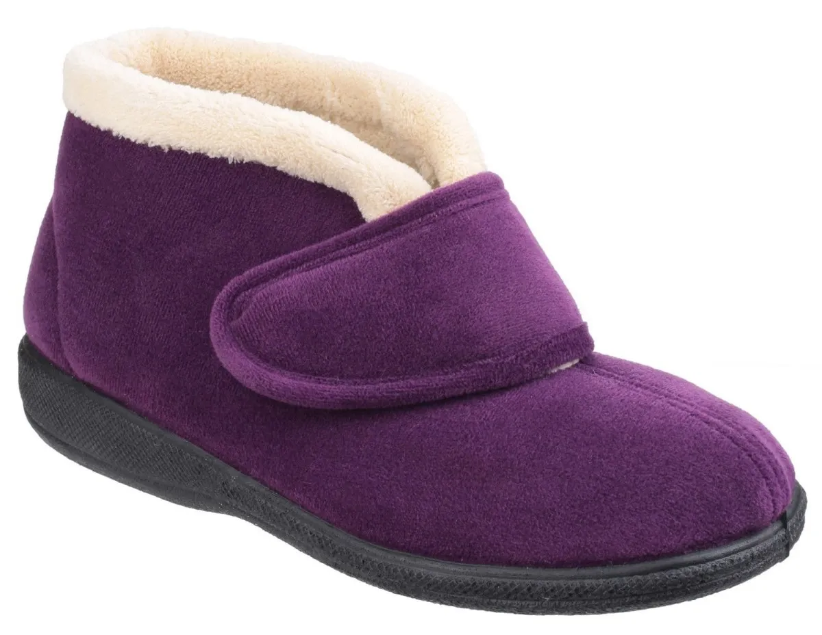 Fleet & Foster Levitt Touch Fastening Ladies Bootie Slippers