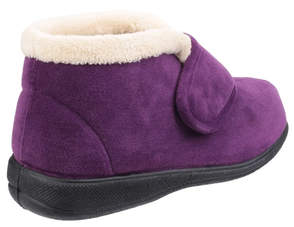 Fleet & Foster Levitt Touch Fastening Ladies Bootie Slippers