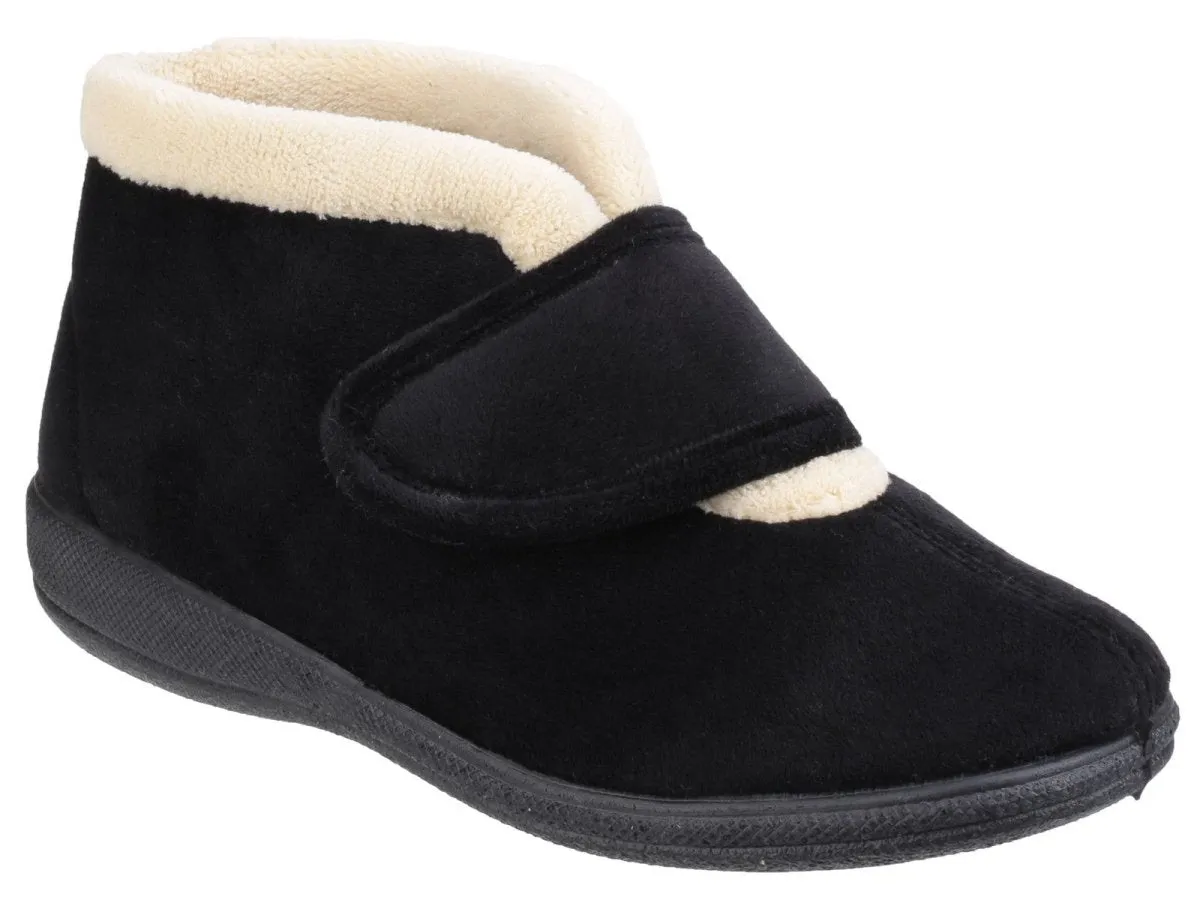 Fleet & Foster Levitt Touch Fastening Ladies Bootie Slippers