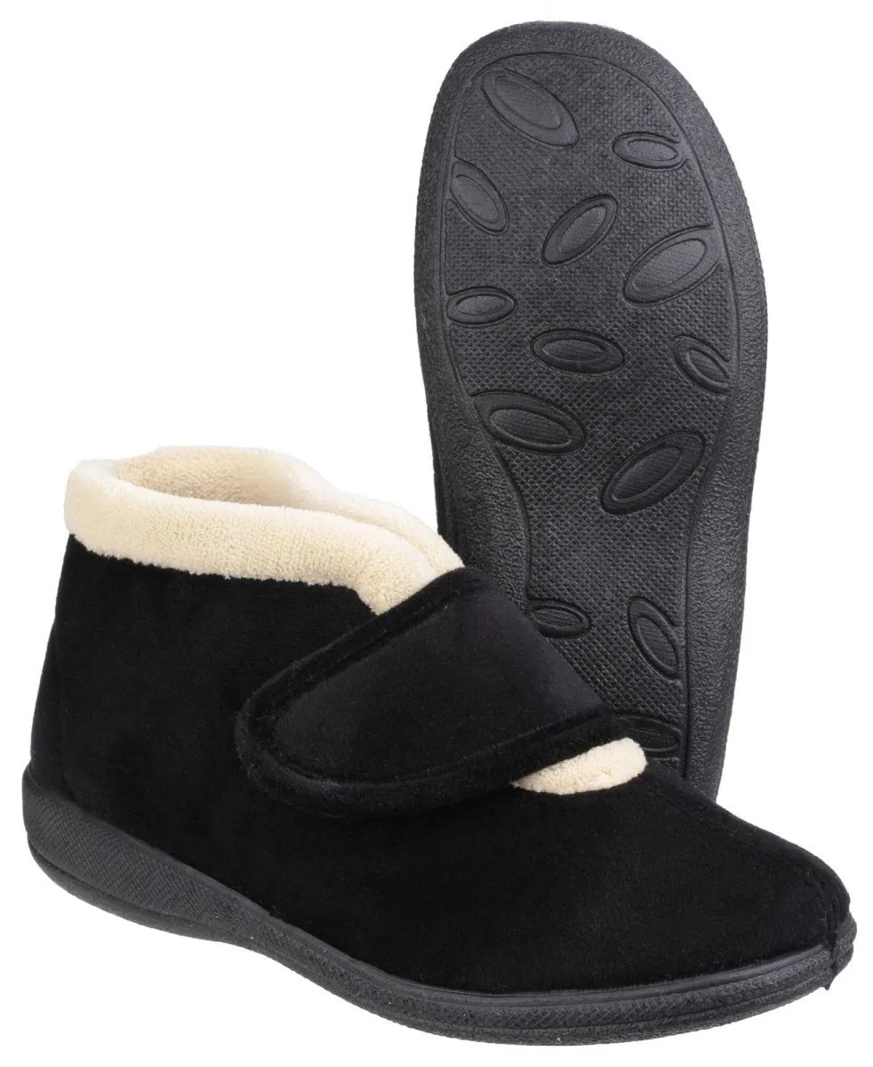 Fleet & Foster Levitt Touch Fastening Ladies Bootie Slippers