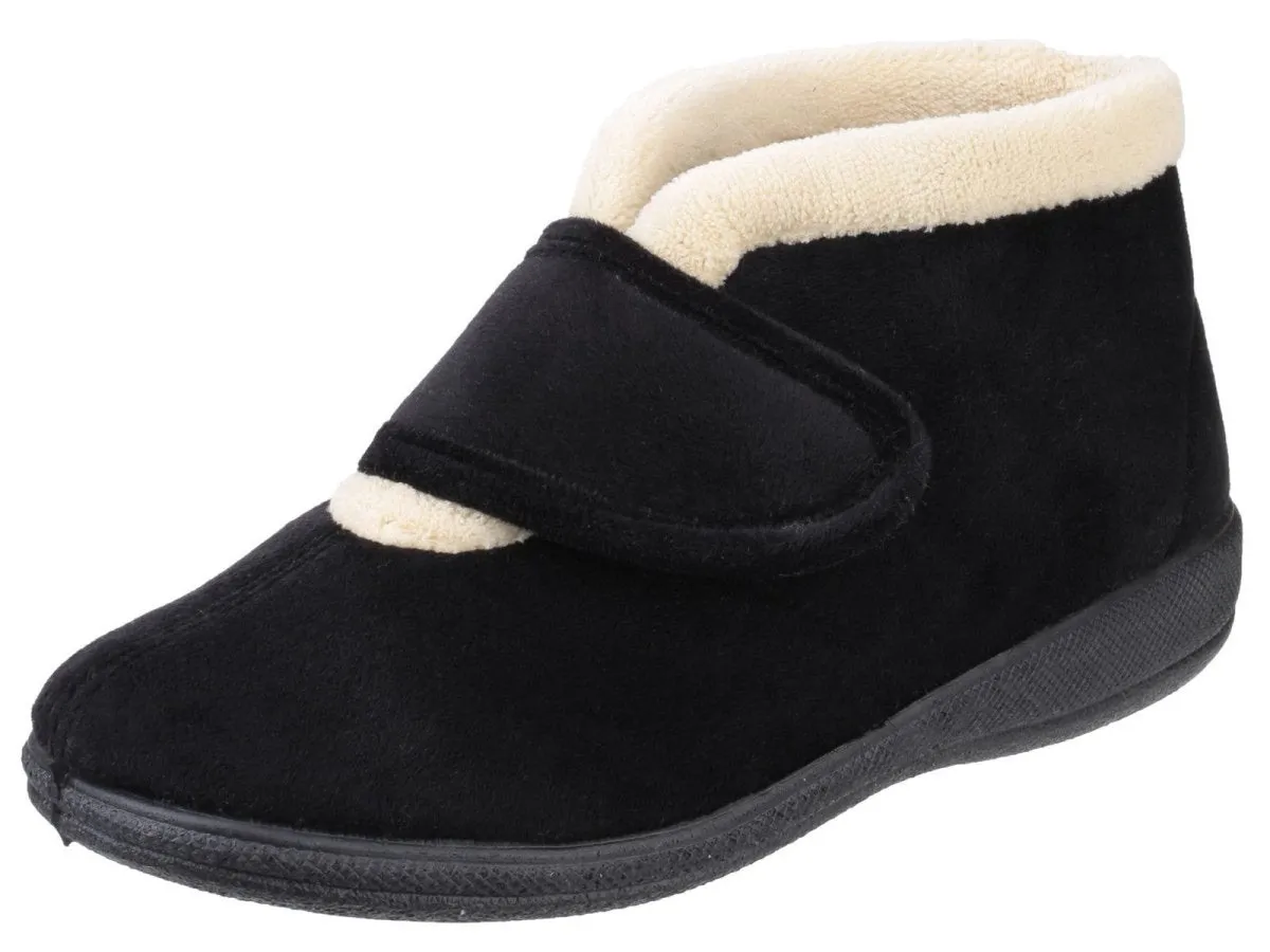 Fleet & Foster Levitt Touch Fastening Ladies Bootie Slippers