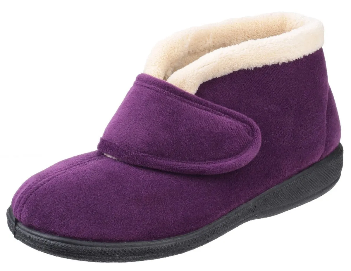 Fleet & Foster Levitt Touch Fastening Ladies Bootie Slippers
