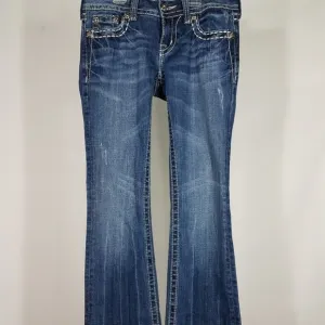 Fleur De Lis embellished boot cut jeans ladies 25
