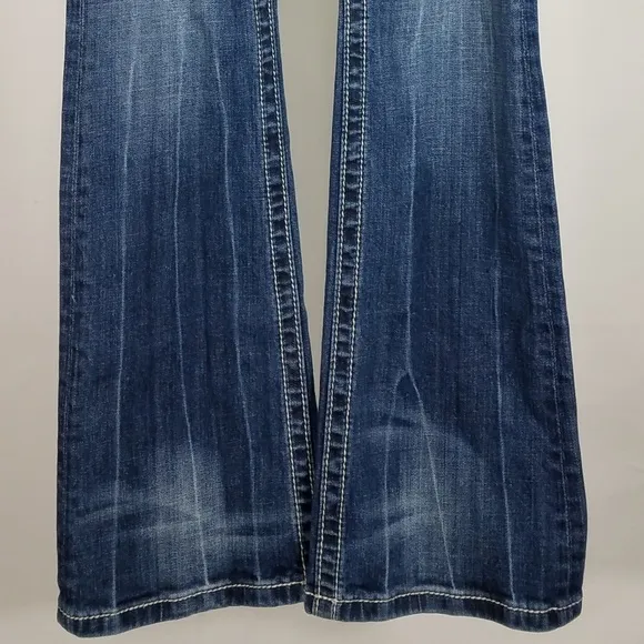 Fleur De Lis embellished boot cut jeans ladies 25