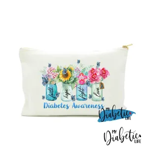 Floral Jars - Diabetes Awareness - Carry all storage bag