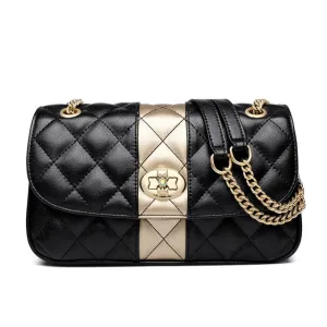 FOXER Women Chain Strap Messenger Bag Diamond Lattice Flap