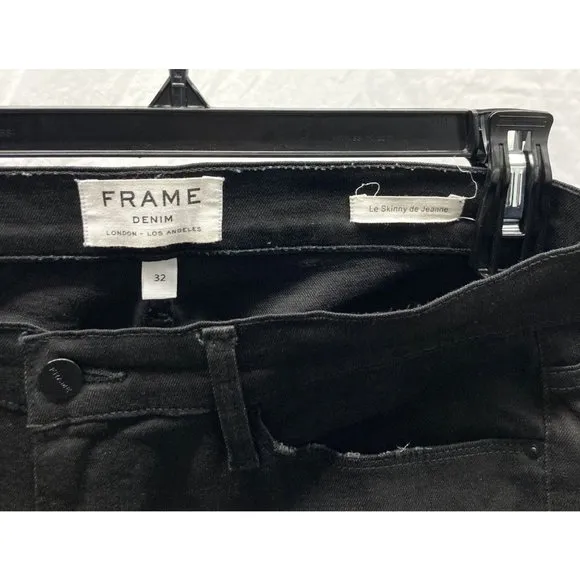 Frame Denim Le Skinny De Jeanne Stagger Zip Jeans 32