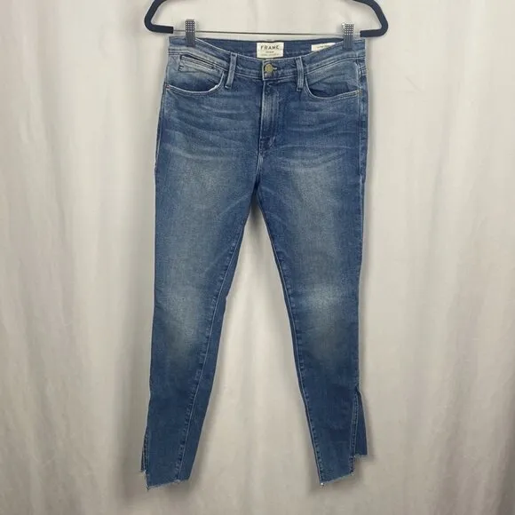 Frame Le High Skinny Gusset Step Hem Jeans in Oakley - Size 27
