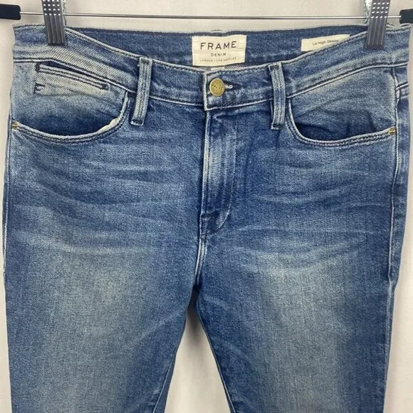 Frame Le High Skinny Gusset Step Hem Jeans in Oakley - Size 27