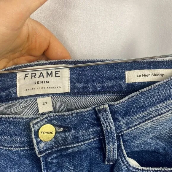 Frame Le High Skinny Gusset Step Hem Jeans in Oakley - Size 27