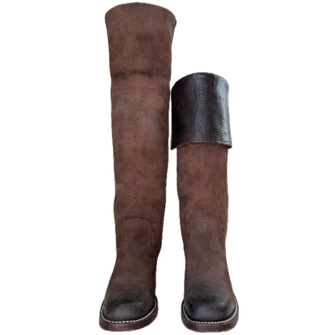 FRYE Vintage Campus Over the Knee OTK Brown Western Boots