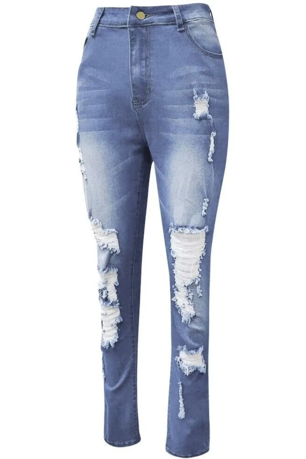 Full Size Plus Size Distressed Skinny Jeans