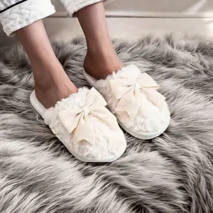 Fuzzy Bow-Tie Slippers