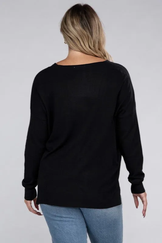 Garment Dyed Front Seam Sweater