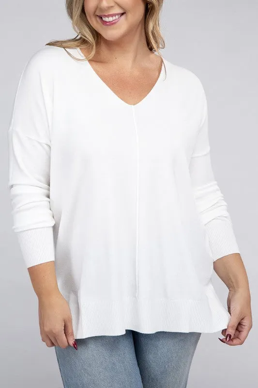 Garment Dyed Front Seam Sweater