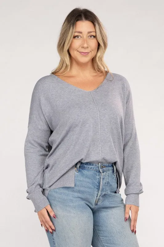 Garment Dyed Front Seam Sweater