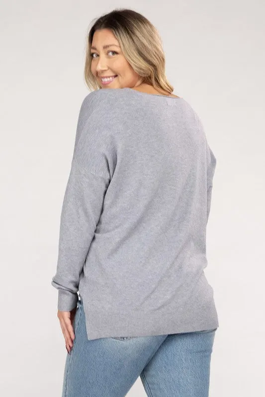 Garment Dyed Front Seam Sweater