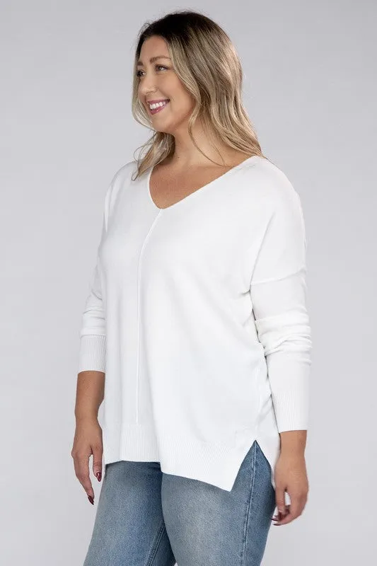 Garment Dyed Front Seam Sweater
