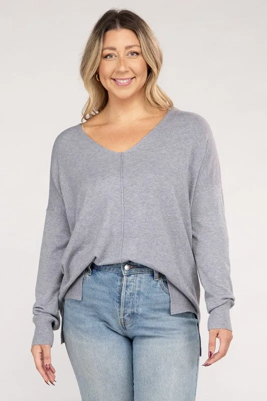 Garment Dyed Front Seam Sweater