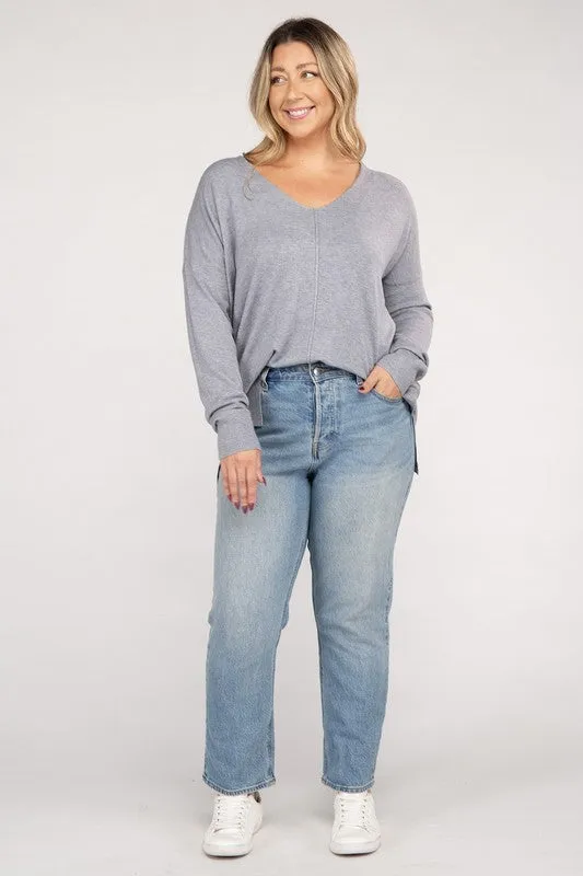Garment Dyed Front Seam Sweater