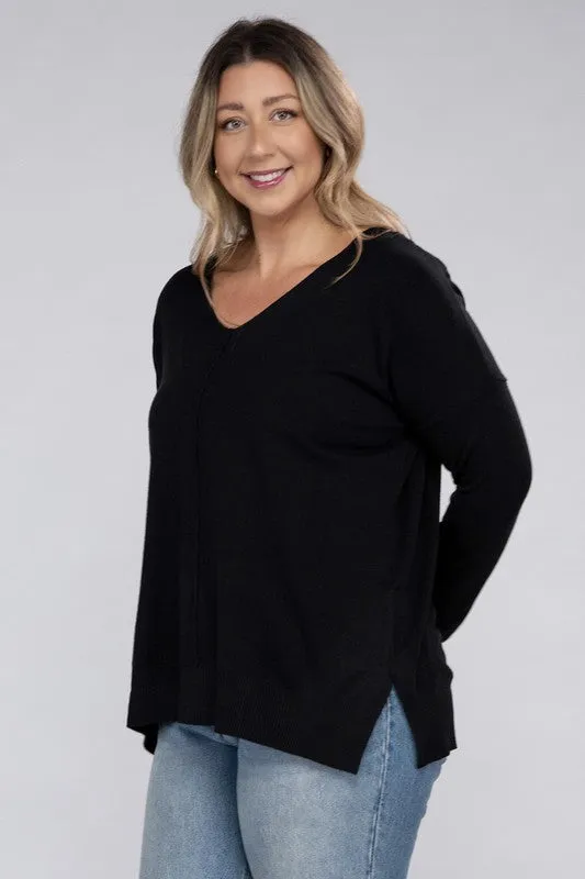 Garment Dyed Front Seam Sweater