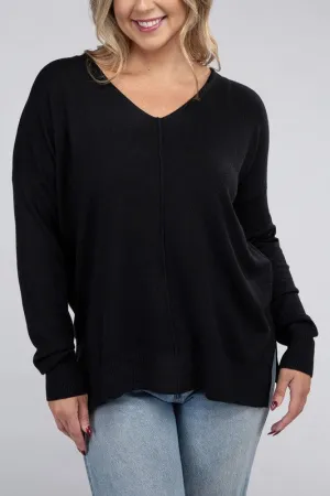 Garment Dyed Front Seam Sweater