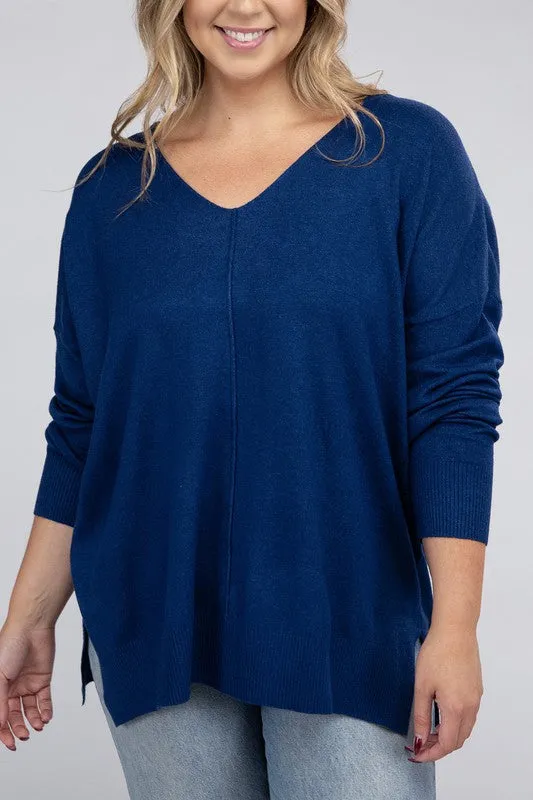 Garment Dyed Front Seam Sweater