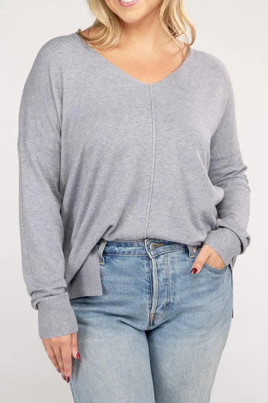 Garment Dyed Front Seam Sweater
