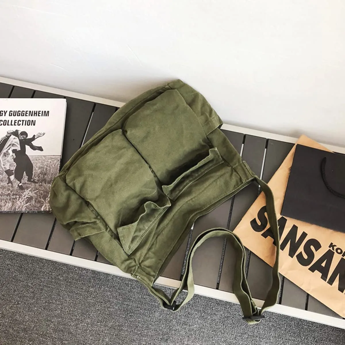 GAXOS Messenger Bag, Vintage Canvas Crossbody Bag