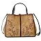 Genuine Leather Satchel with Embossing