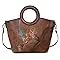 Genuine Leather Satchel with Embossing
