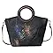 Genuine Leather Satchel with Embossing