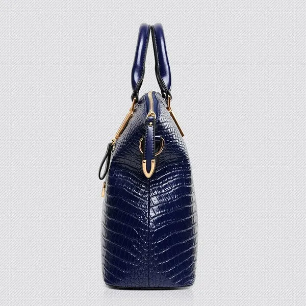 Giovanni Genuine Leather Crocodile Handbag