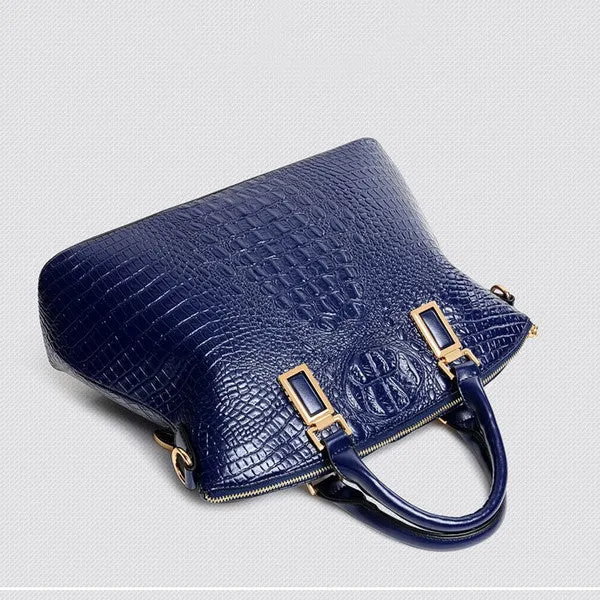 Giovanni Genuine Leather Crocodile Handbag